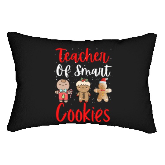 Christmas Teacher Cute Gingerbread Cookies Funny Lumbar Pillows