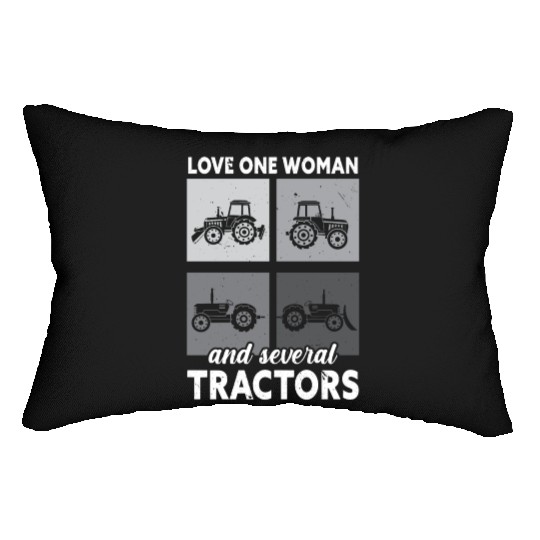 Love One Woman And Several Tractors Farming Farmer Lumbar Pillows