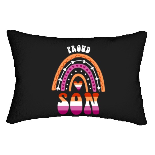 Proud Son Lesbian Pride Rainbow Lumbar Pillows