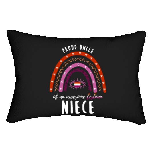Rainbow Uncle Lesbian Niece Lumbar Pillows