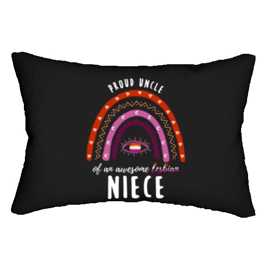 Rainbow Uncle Lesbian Niece Lumbar Pillows