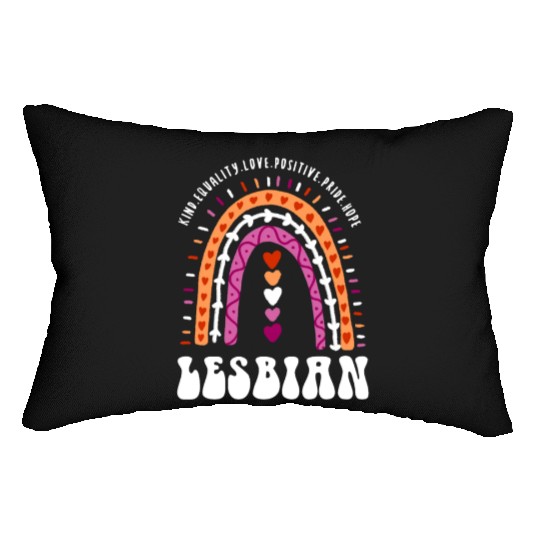 Lesbian Pride Boho Rainbow Lumbar Pillows