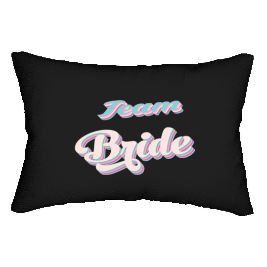 Bachelorette party team bride coul retro pink Lumbar Pillows