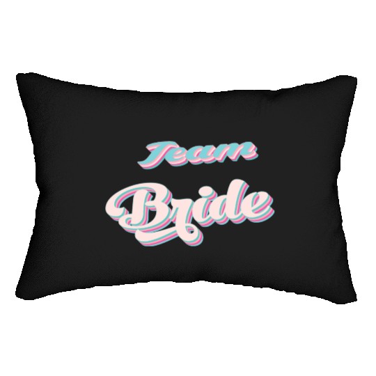 Bachelorette party team bride coul retro pink Lumbar Pillows