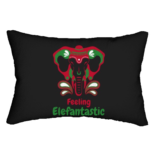 Feeling Elefantastic. Colorful Good Luck Elephant Lumbar Pillows