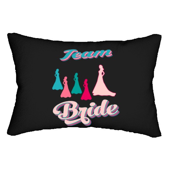team bride silhouettes bachelorette party Lumbar Pillows