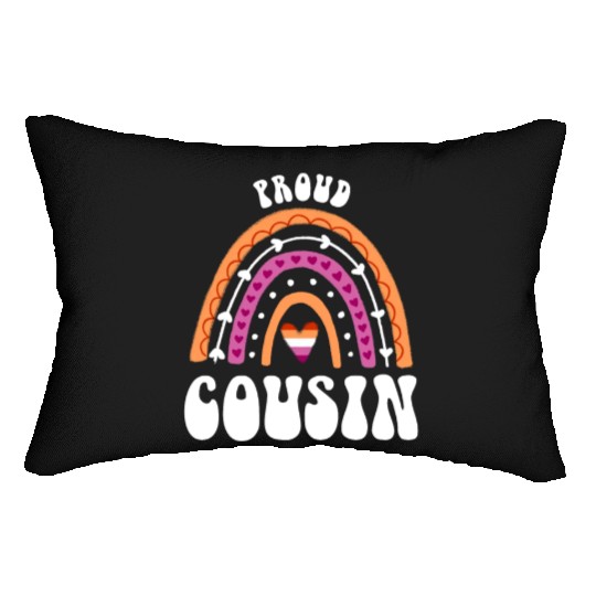 Proud Cousin Lesbian Pride Rainbow Lumbar Pillows