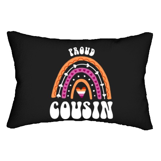 Proud Cousin Lesbian Pride Rainbow Lumbar Pillows