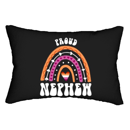 Proud Nephew Lesbian Pride Rainbow Lumbar Pillows