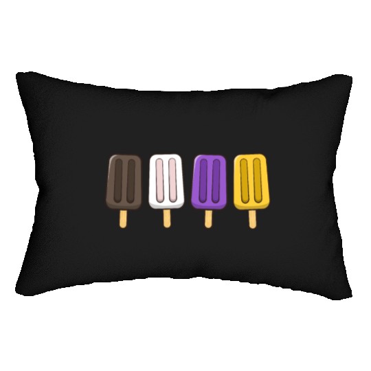 Gender Nonbinary Popsicles 4th of July Subtle Lumbar Pillows