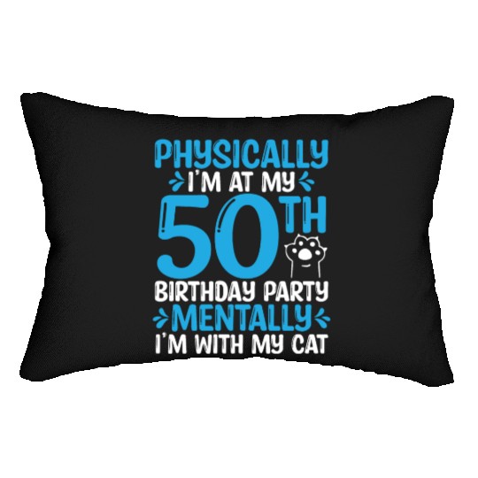 50 Year Old Cat Dad with my Cat Mom 50th Birthday Lumbar Pillows