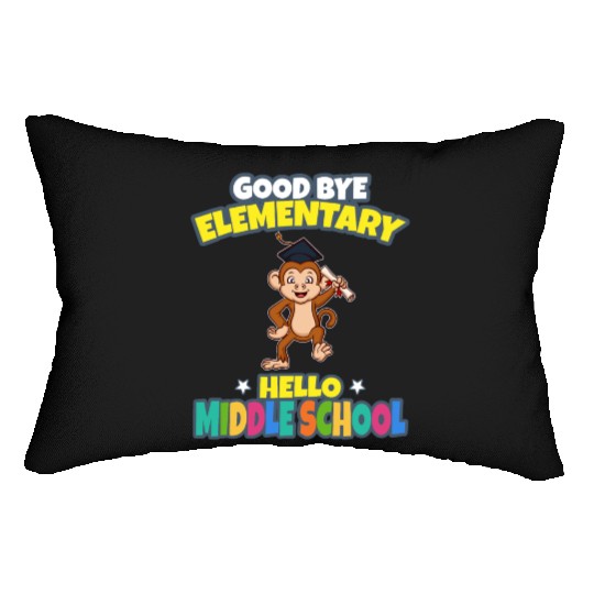 Good Bye Elementary Hello Middle School Graduation Lumbar Pillows