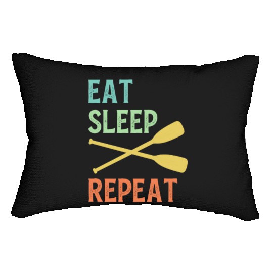 Eat Sleep Paddle Repeat Vintage Canoe Kayak Lumbar Pillows
