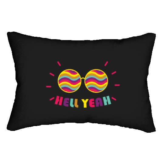 Pride Month - Hell Yeah - Rainbow Glasses Lumbar Pillows