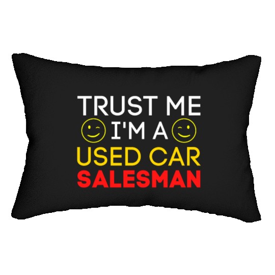 Trust Me I'm a Used Car Salesman (Gold & Red) Lumbar Pillows