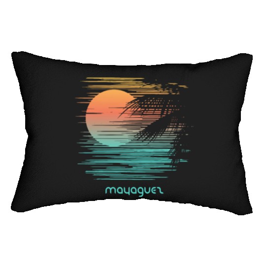 Artistic Mayaguez Puerto Rico Palm Tree Vacation Lumbar Pillows