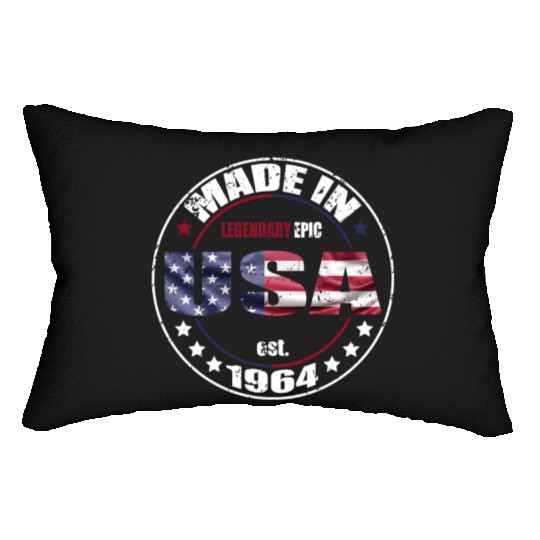 Birthday Saying Born USA 1964 Lumbar Pillows