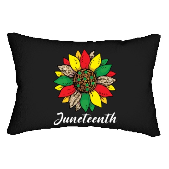 Juneteenth sunflower , African American holiday Lumbar Pillows