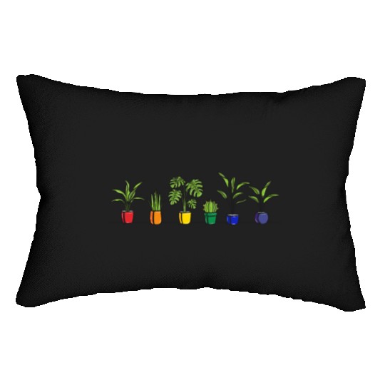LGBTQ Plant LGBT Pride Rainbow Lumbar Pillows