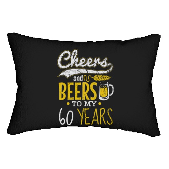 Cheers and Beers 60th Birthday Gift Idea Lumbar Pillows