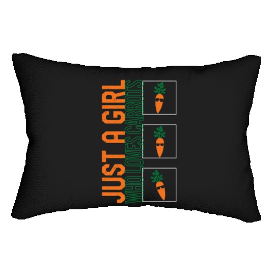 Carrot Vegetable Lumbar Pillows, Just A Girl Who Loves