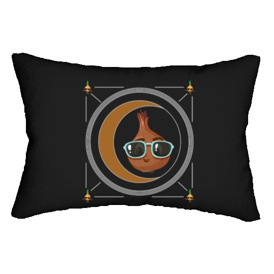 Onion Vegetable Lumbar Pillows, Onion Wearing Sunglasses