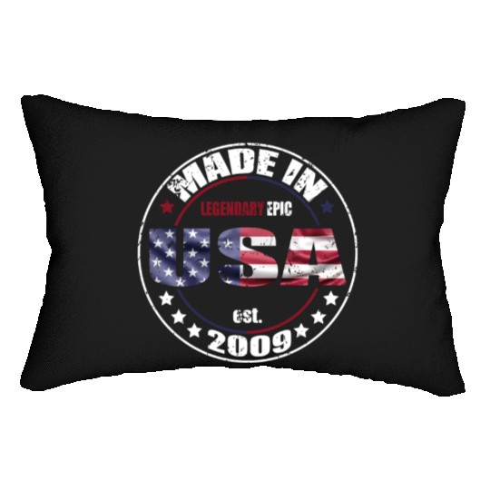 Birthday Saying Born USA 2009 Lumbar Pillows