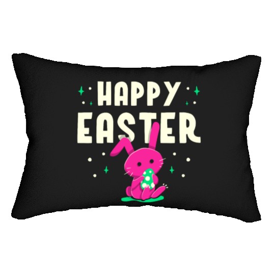 Happy Easter Egg Bunny Sayings Lumbar Pillows