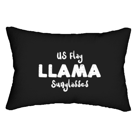 US Flag Llama Sunglasses Lumbar Pillows