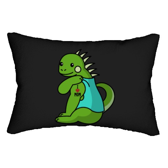 I Love Mom Tattoo Iguana Reptile Lumbar Pillows