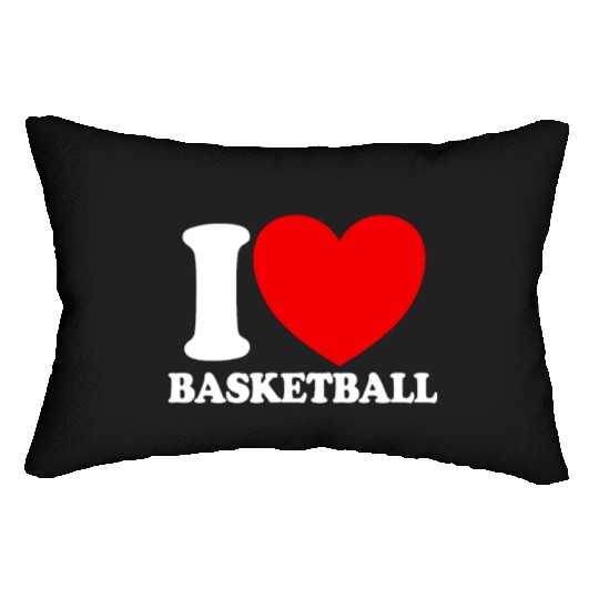 I Love Basketball Red Heart Hoop B-Ball Basketball Lumbar Pillows