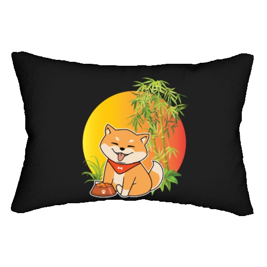 Shiba Inu Japanese Dog Breed Bamboo Plant Hunting Lumbar Pillows
