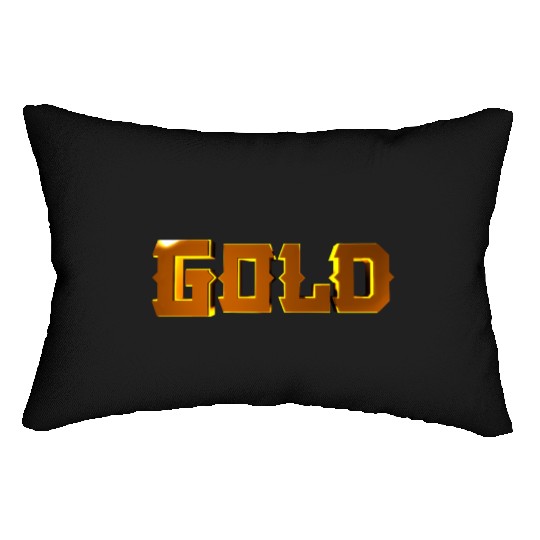 Gold Stylized Text Lumbar Pillows