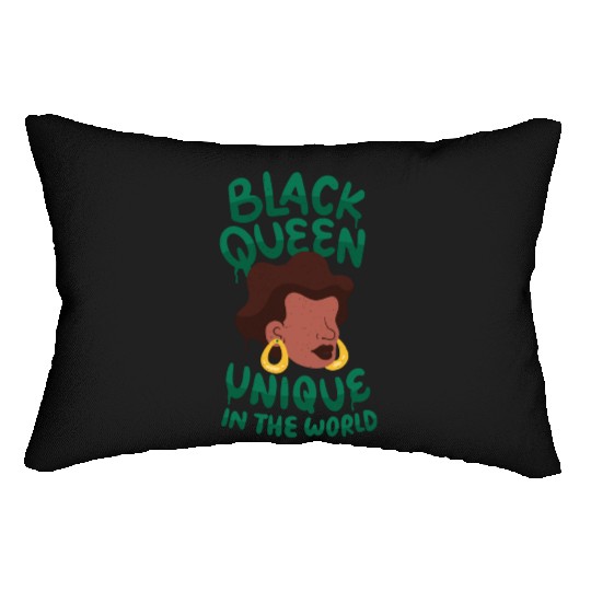 Black unique in the world Queen Black queen unique Lumbar Pillows