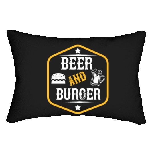 Beer and burger Lumbar Pillows