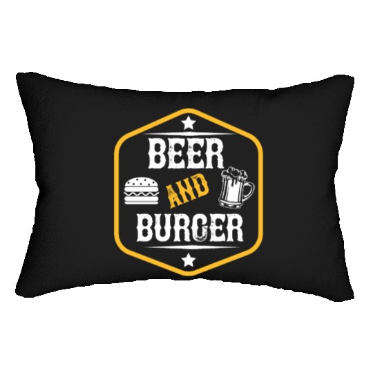 Beer and burger Lumbar Pillows