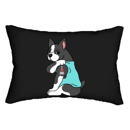 I Love Dad Boston Terrier Lumbar Pillows