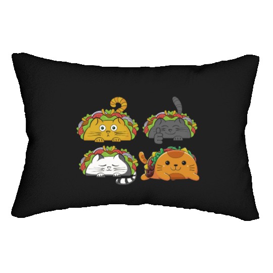 Cute Taco Cats Mexican Taco Lover Lumbar Pillows