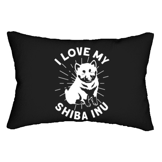 I Love My Shiba Inu Japanese Dog Breed Hunting Dog Lumbar Pillows