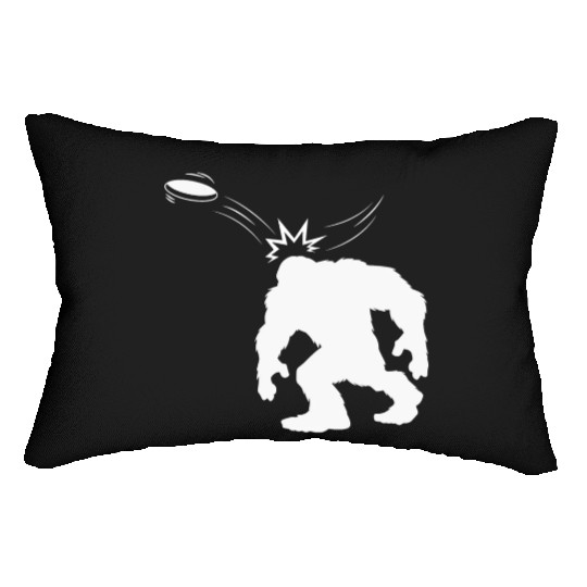 Bigfoot Hit By Disc Golf Frisbee Game Sports Lover Lumbar Pillows