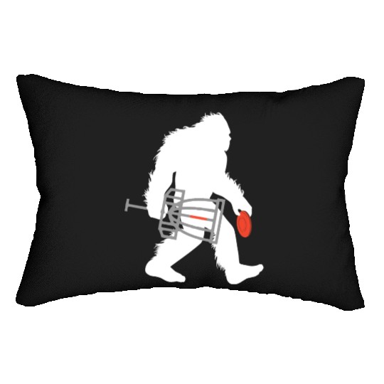 Bigfoot Disc Golf Cryptid Sasquatch Disc Golfer Lumbar Pillows