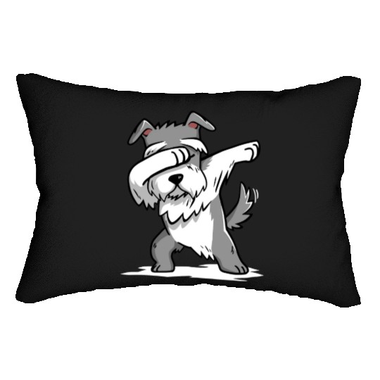 Funny Dabbing Schnauzer Dog Lover Lumbar Pillows