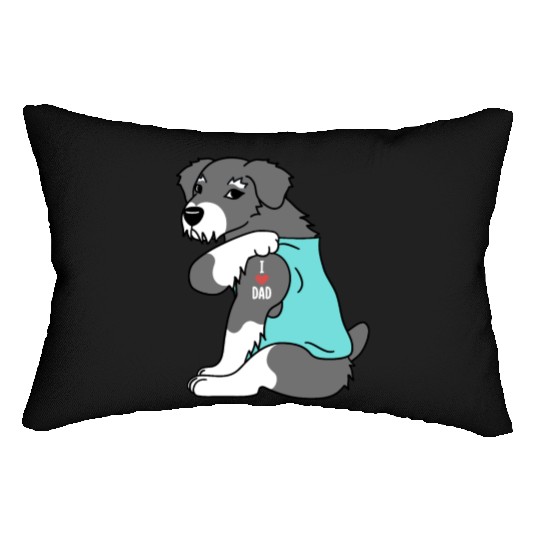 I Love Dad Schnauzer Lumbar Pillows