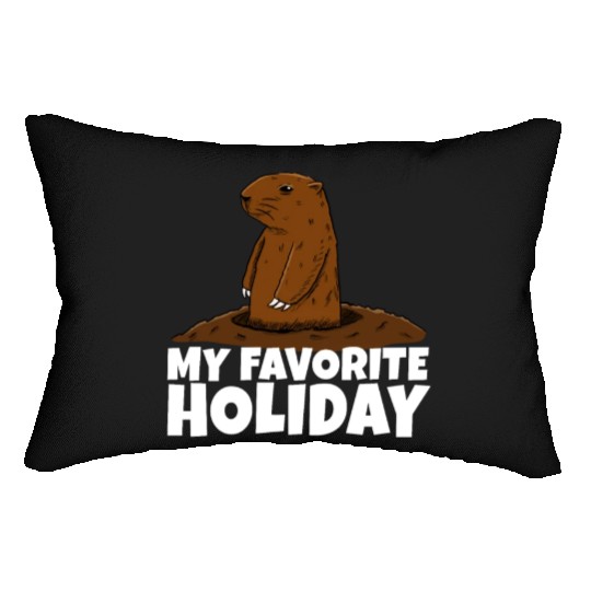My Favourite Holiday Groundhog Lumbar Pillows