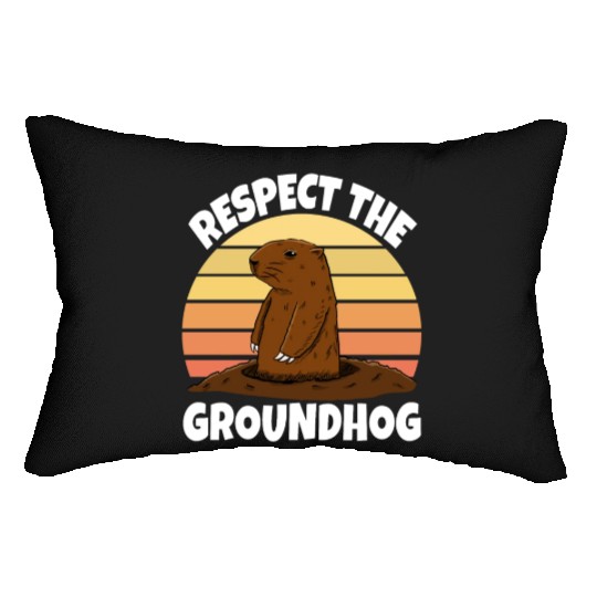Respect The Groundhog Lumbar Pillows