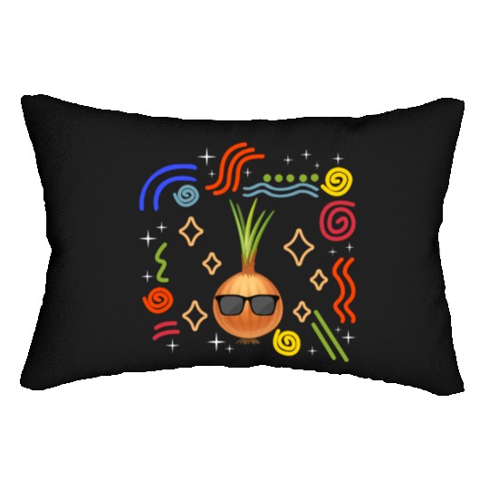 Onion Vegetable Lumbar Pillows, Onion Wearing Sunglasses