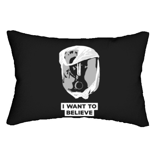 I Want To Believe 001 B-W Skull Lumbar Pillows