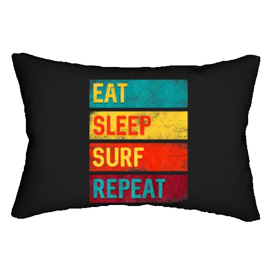 Surfing Gift Eat Sleep Surf Repeat Lumbar Pillows