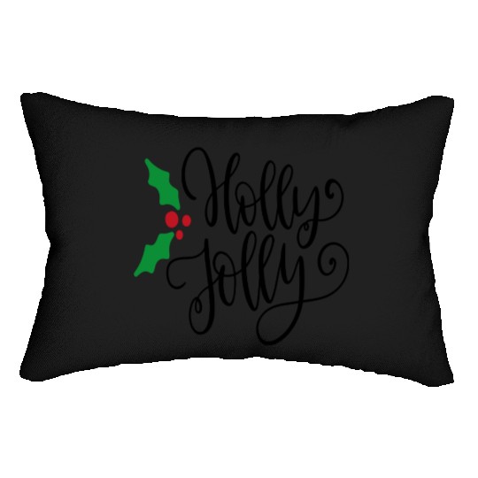 Holly Jolly Mistletoe Holiday Lumbar Pillows