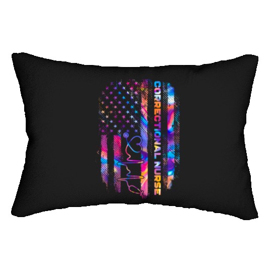 correctional nurse - US flag Lumbar Pillows